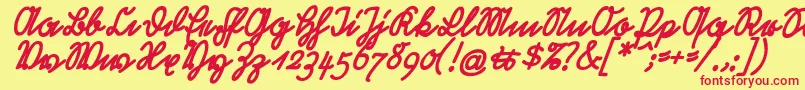 RastenburgBoldSchraegU1sy Font – Red Fonts on Yellow Background