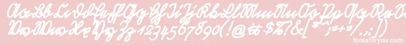 RastenburgBoldSchraegU1sy-Schriftart – Weiße Schriften auf rosa Hintergrund