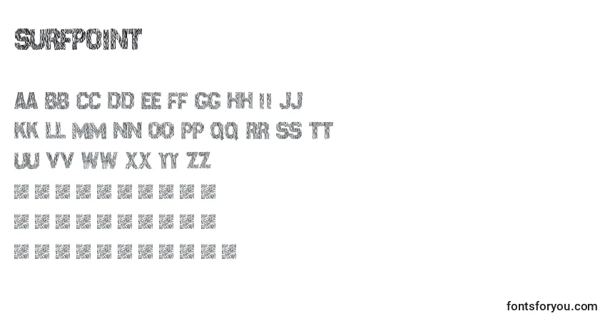 Czcionka Surfpoint – alfabet, cyfry, specjalne znaki