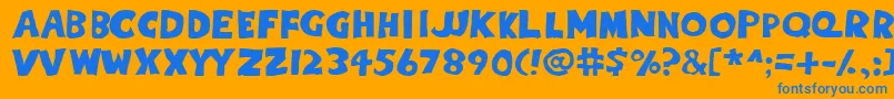 Eightc Font – Blue Fonts on Orange Background