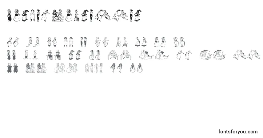 A fonte KinderVignetten – alfabeto, números, caracteres especiais