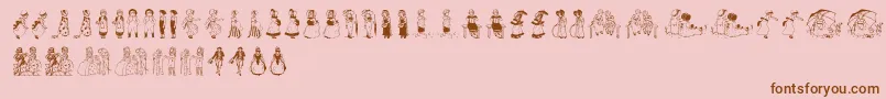 KinderVignetten Font – Brown Fonts on Pink Background