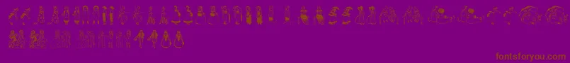 Шрифт KinderVignetten – коричневые шрифты на фиолетовом фоне