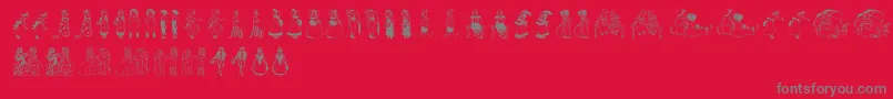 KinderVignetten Font – Gray Fonts on Red Background