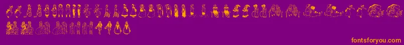 KinderVignetten Font – Orange Fonts on Purple Background