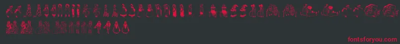 KinderVignetten Font – Red Fonts on Black Background
