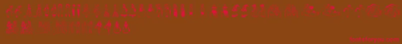 KinderVignetten Font – Red Fonts on Brown Background
