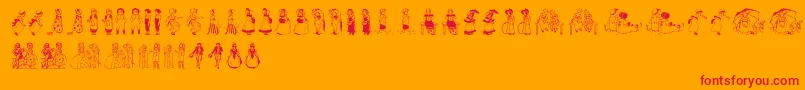 KinderVignetten Font – Red Fonts on Orange Background