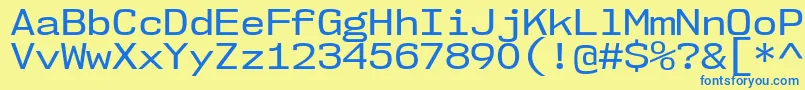 Nk57MonospaceSeRg Font – Blue Fonts on Yellow Background