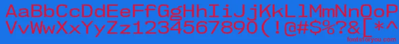 Nk57MonospaceSeRg Font – Red Fonts on Blue Background