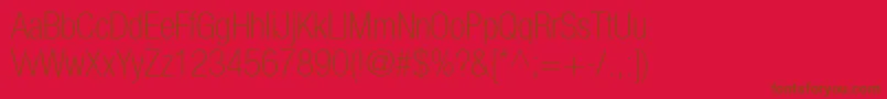 Weitere Informationen zur ContextRepriseThincondSsiNormal-Schriftart ContextRepriseThincondSsiNormal-Schriftart – Braune Schriften auf rotem Hintergrund