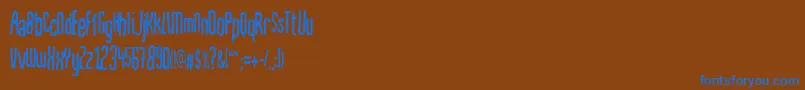 Mahrpedigsans Font – Blue Fonts on Brown Background