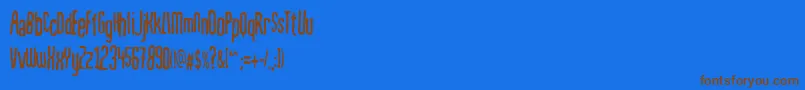 Mahrpedigsans Font – Brown Fonts on Blue Background