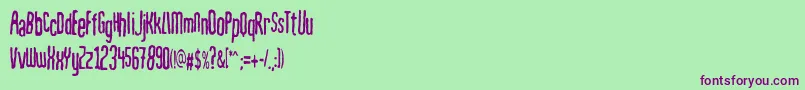 Fonte Mahrpedigsans – fontes roxas em um fundo verde