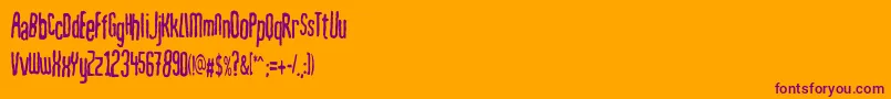 Mahrpedigsans-Schriftart – Violette Schriften auf orangefarbenem Hintergrund