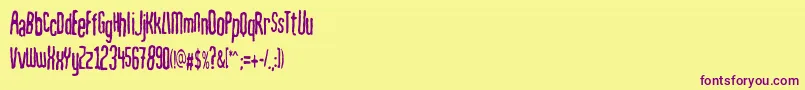 Mahrpedigsans Font – Purple Fonts on Yellow Background