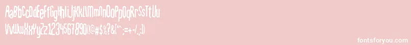Fonte Mahrpedigsans – fontes brancas em um fundo rosa