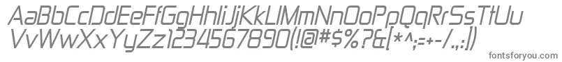 ZektonItalic Font – Gray Fonts on White Background
