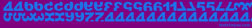 フォントMatrixNumber – 紫色の背景に青い文字