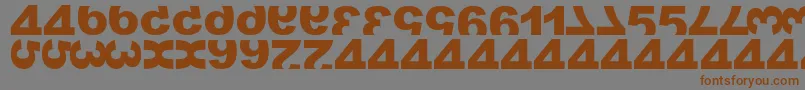 フォントMatrixNumber – 茶色の文字が灰色の背景にあります。