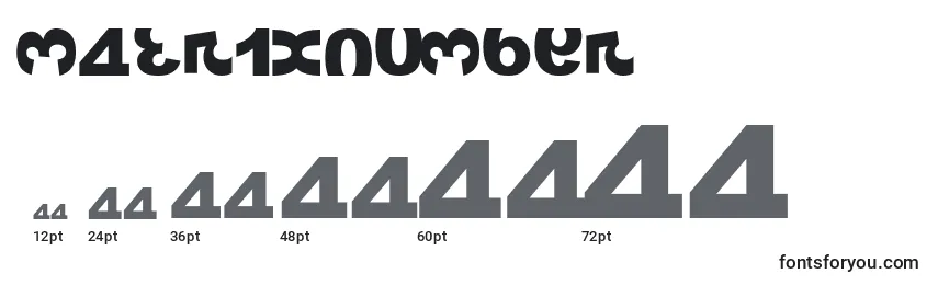 Размеры шрифта MatrixNumber