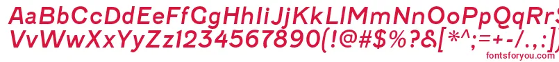 Czcionka FenwickrgItalic – czerwone czcionki na białym tle