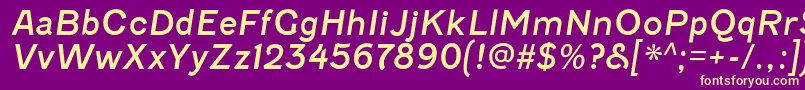 FenwickrgItalic Font – Yellow Fonts on Purple Background
