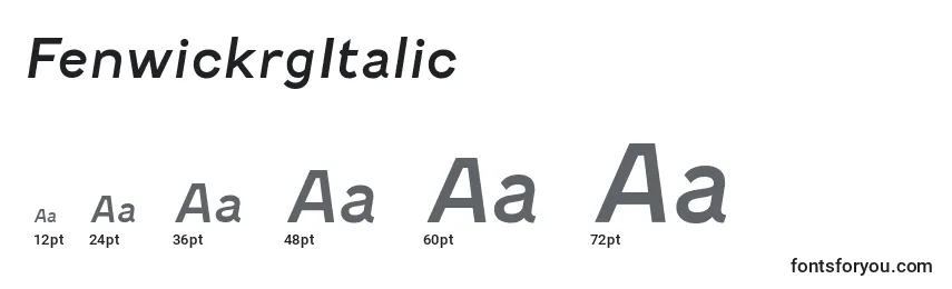 Размеры шрифта FenwickrgItalic