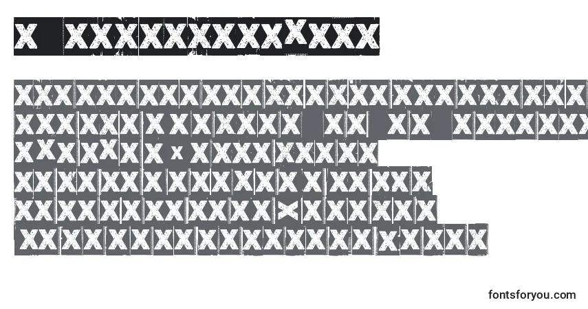 CornerDarkJustX Font – alphabet, numbers, special characters