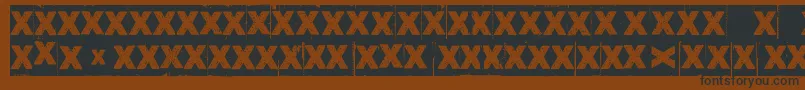 CornerDarkJustX Font – Black Fonts on Brown Background