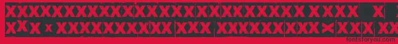 CornerDarkJustX Font – Black Fonts on Red Background