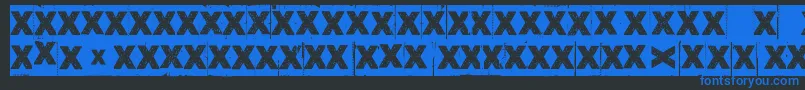 Weitere Informationen zur CornerDarkJustX-Schriftart CornerDarkJustX-Schriftart – Blaue Schriften auf schwarzem Hintergrund