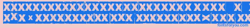 CornerDarkJustX Font – Blue Fonts on Pink Background