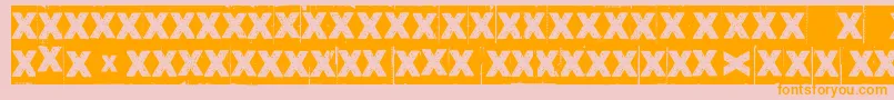 CornerDarkJustX Font – Orange Fonts on Pink Background