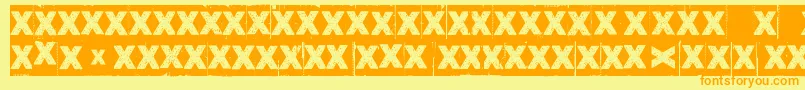 CornerDarkJustX Font – Orange Fonts on Yellow Background