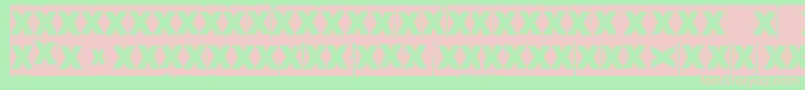 CornerDarkJustX Font – Pink Fonts on Green Background