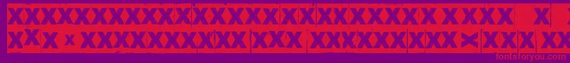CornerDarkJustX Font – Red Fonts on Purple Background