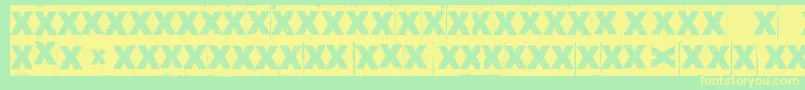 CornerDarkJustX Font – Yellow Fonts on Green Background