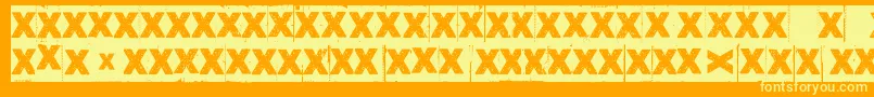 CornerDarkJustX Font – Yellow Fonts on Orange Background