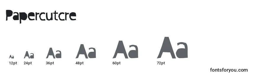 Papercutcre Font Sizes