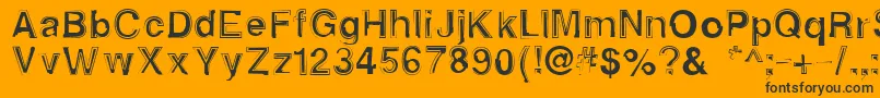 Шрифт Alphasixteen – чёрные шрифты на оранжевом фоне