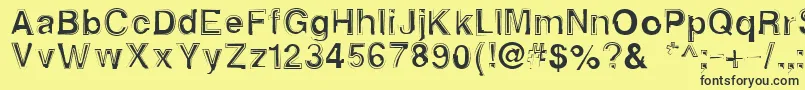 Alphasixteen Font – Black Fonts on Yellow Background