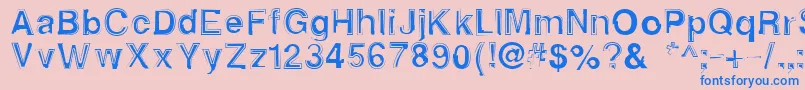 Alphasixteen Font – Blue Fonts on Pink Background