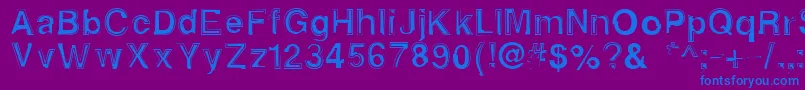 Alphasixteen-Schriftart – Blaue Schriften auf violettem Hintergrund