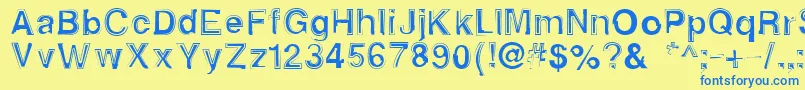 Alphasixteen Font – Blue Fonts on Yellow Background