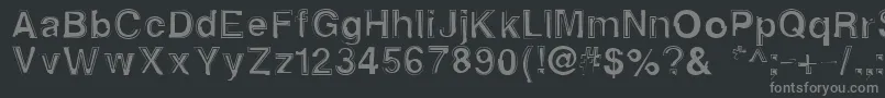 Alphasixteen-fontti – harmaat kirjasimet mustalla taustalla