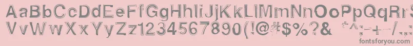 Alphasixteen-fontti – harmaat kirjasimet vaaleanpunaisella taustalla