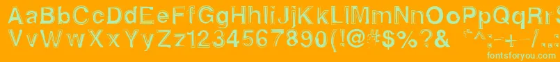 Alphasixteen Font – Green Fonts on Orange Background