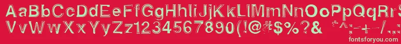 Alphasixteen Font – Green Fonts on Red Background