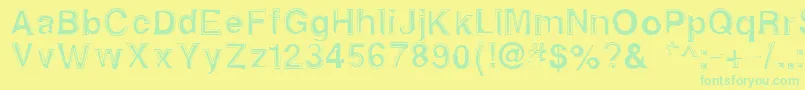 Fonte Alphasixteen – fontes verdes em um fundo amarelo